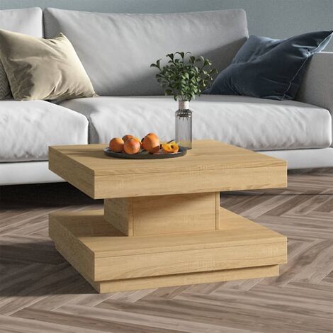 Table Basse de Salon Élégante,Table Canapé Marron clair 60x60x35 cm MDF -FR73055 (1/5)