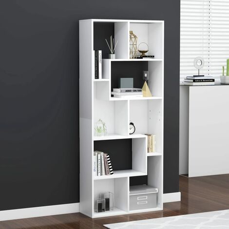 Bibliothèque Étagères de livres Meuble de Rangement Blanc 67x24x161 cm Bois d'ingénierie BZREH2377382 MaisonChic (1/5)