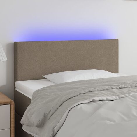 Armoire de tête de lit Tête de lit à LED, Hauteur réglable pour Chambre Taupe 100x5x78/88 cm Tissu -49082 (1/5)
