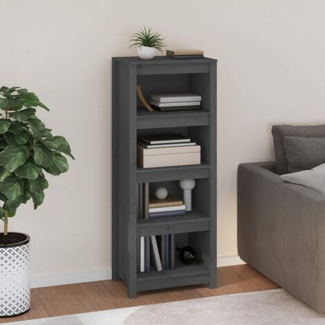 Bibliothèque,Étagère de Rangement Ouvert,Étagère livres Gris 50x35x125,5 cm Bois de pin massif - DH78729 (1/5)