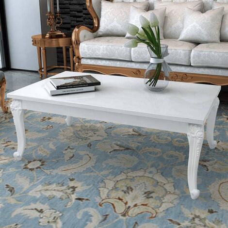 Table basse de salon  Bout de canapé  Tables d'appoint pour chambre 115x65x42 cm Blanc brillant XTT401 (1/5)
