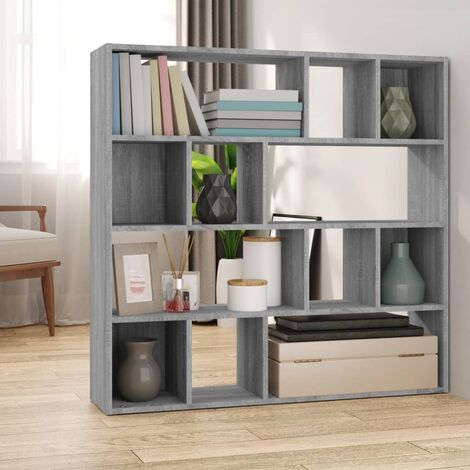 Bibliothèque, Étagère de Rangement, Séparateur de pièce, Meuble pour Dossier Sonoma gris 105x24x102 cm AXZ11718 (1/5)