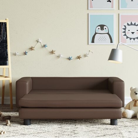 Canapé,Sofa Style Moderne avec repose-pied de Salon,Chambre pour enfants marron 100x50x30 cm -Q1141 (1/5)
