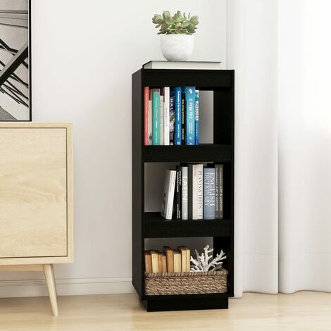 Bibliothèque,Cloison/Étagère de Rangement Ouvert,Étagère livres de pièce Noir 40x35x103 cm Pin massif - DH68135 (1/5)