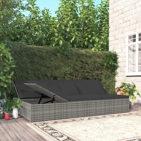 Furniture Limited - Transat convertible avec coussin Résine tress (1/5)