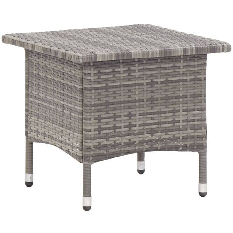 Table à thé,Table basse,Bout de canapé Gris 50x50x47 cm Résine tressée -66151 (1/5)