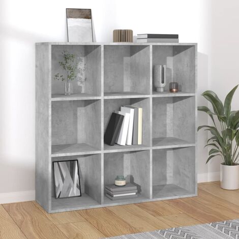 Bibliothèque,Étagère de Rangement Ouvert,Étagère livres Gris béton 98x30x98 cm Aggloméré - DH38307 (1/5)