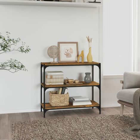 Bibliothèque,Étagère de Rangement Ouvert,Étagère livres Chêne fumé 80x33x70,5cm Bois d'ingénierie et acier - DH14794 (1/5)