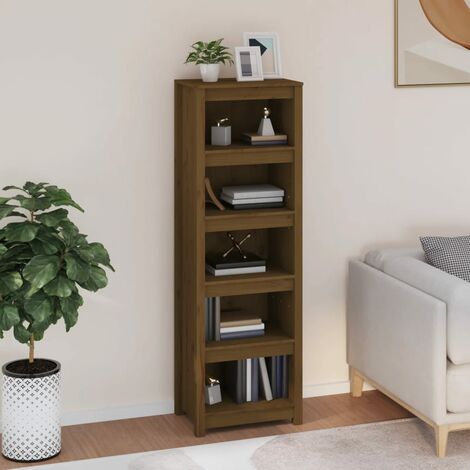 Bibliothèque, Étagère de Rangement, Meuble pour Dossier, Armoire de Rangement Marron miel 50x35x154 cm Bois de pin massif AXZ52166 (1/5)