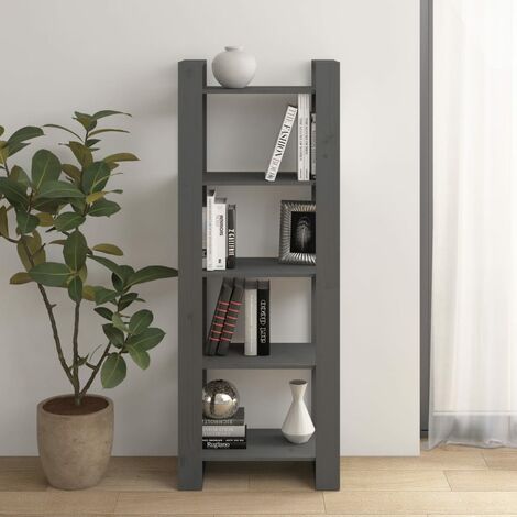 Bibliothèque,Cloison/Étagère de Rangement Ouvert,Étagère livres de pièce Gris 60x35x160 cm Bois massif - DH45477 (1/5)