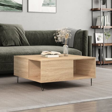 Table Basse de Salon Élégante,Table Canapé chêne sonoma 80x80x36,5 cm bois d'ingénierie -FR65520 (1/5)