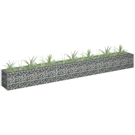 Lit surélevé à gabion Jardinière à gabion Panier de Gabion de Jardin décoratif Acier galvanisé 270x30x30 cm KOL7854 (1/5)