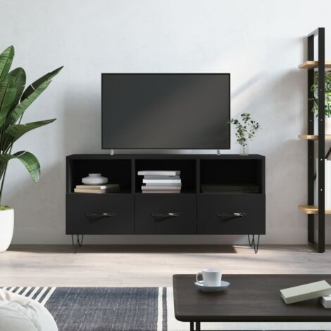 Meuble TV, Banc TV, Armoire de rangement noir 102x36x50 cm bois d'ingénierie FR968524 DESIGN IN (1/5)