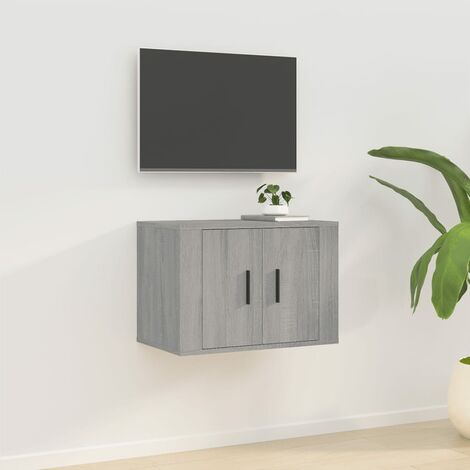 Meuble TV mural, Banc TV, Meuble TV suspendu, Lowboard Sonoma gris 57x34,5x40 cm YHJ97678 (1/5)