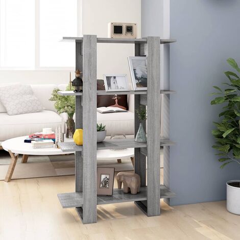 Bibliothèque,Cloison/Étagère de Rangement Ouvert,Étagère livres de pièce Sonoma gris 80x30x123,5 cm - DH82067 (1/5)