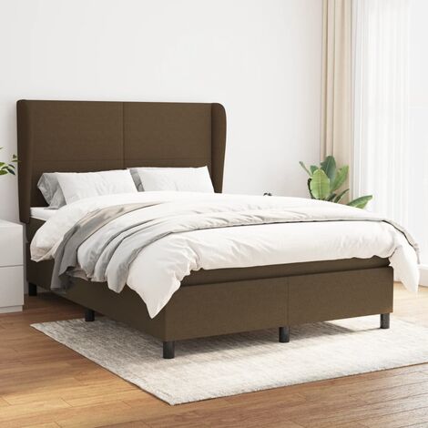 Lit adulte,Lit avec Sommier et Matelas confortable pour Chambre,Ensemble Lit à sommier tapissier Marron foncé 140x200 cm -BVN35604 (1/5)