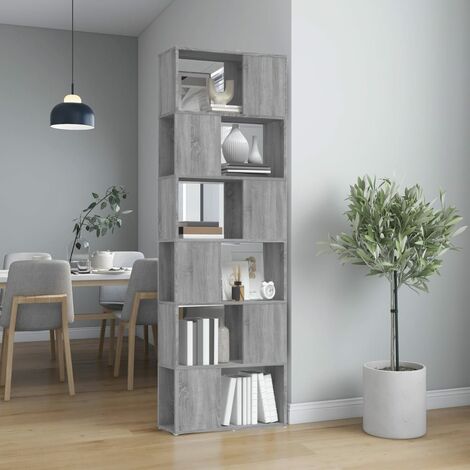 Bibliothèque,Cloison/Étagère de Rangement Ouvert,Étagère livres de pièce Sonoma gris 60x24x186 cm - DH97915 (1/5)