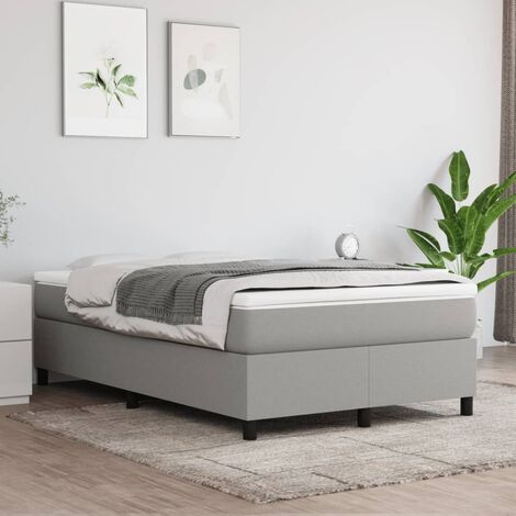 Lit adulte,Lit avec Sommier et Matelas confortable pour Chambre,Ensemble Lit à sommier tapissier Gris clair 120x200cm Tissu -BVN45873 (1/5)