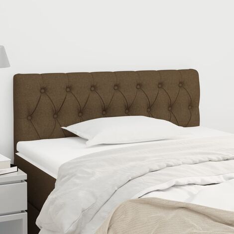 Tête de lit pour lit simple, Cadre de lit, Tableau décoratif de chevet Marron Foncé 90x7x78/88 cm Tissu CDE88775 (1/5)