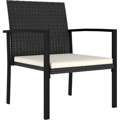 INLIFE Chaises de salle à manger de jardin 4 pcs Résine tressée Noir (1/5)