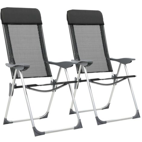 Lot De 4 Chaises De Jardin Pliantes "Axant" Lin & Blanc En Aluminium
