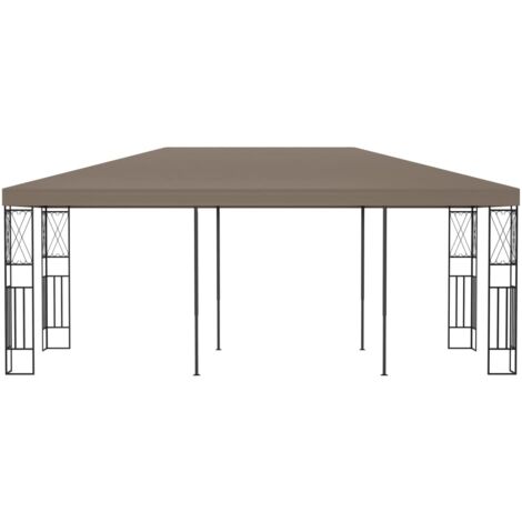 Tonnelle Barnum de Jardin, Pavillon, Pergola, Tente de jardin, 6x3 m Taupe Tissu OIB4356E (1/5)
