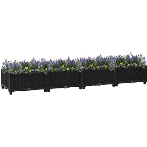 Jardinière de jardin - Balconnière à fleurs Lit surélevé 160x40x23 cm Polypropylène BV558151 - BonneVie (1/5)