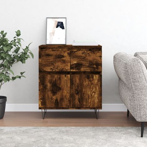 Buffet, Meuble de Rangement, Armoire de Cuisine Chêne fumé 60x35x70 cm Bois d'ingénierie NKK72886 (1/5)