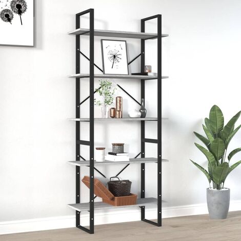 Bibliothèque,Étagère 5 niveaux de Rangement Ouvert,Étagère livres Sonoma gris 80x30x175 cm - DH61220 (1/5)