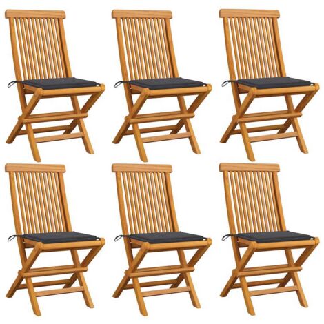Furniture Limited - Chaises de jardin et coussins anthracite lot (1/5)