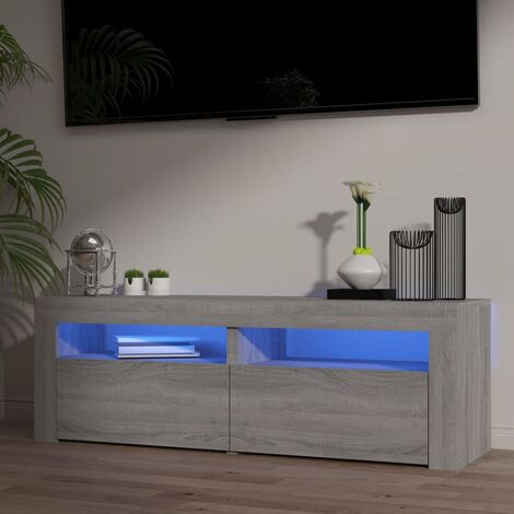 Meuble TV avec lumières LED, Banc TV, Support de Télévision, Meuble TV de salon sonoma gris 120x35x40 cm YHJ64865 (1/5)