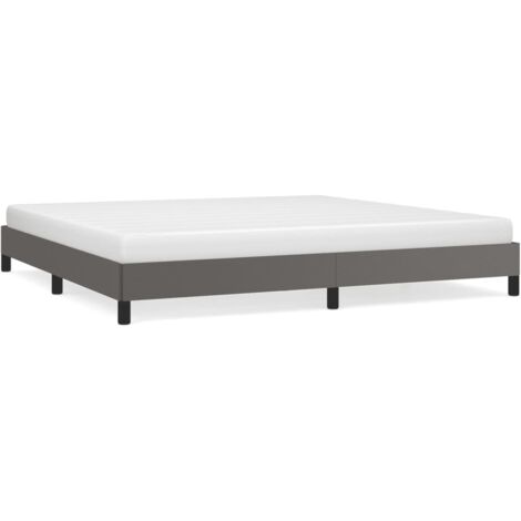 Cadre de lit Gris 200x200 cm Similicuir (1/5)