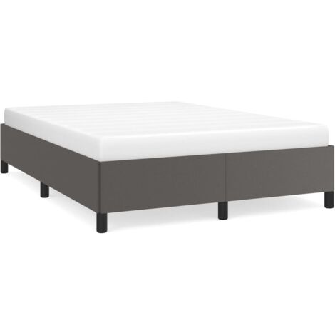 Cadre de lit Gris 140x190 cm Similicuir (1/5)