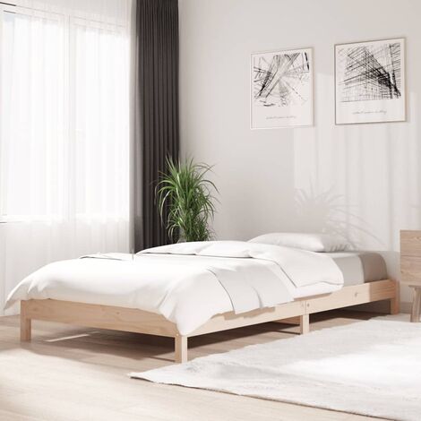 Lit Adulte - Lit empilable pour Salon,Chambre 100x200 cm Bois de pin massif -FR69966 (1/5)