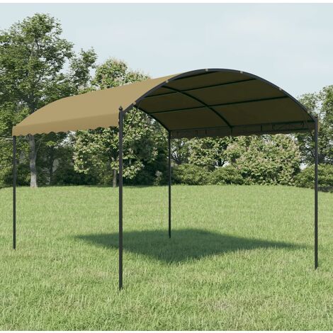 Belvédère de jardin, Belvédère de barbecue, Tonnelle et Pergola de jardin 4x3x2,6 m Taupe 180 g/m² NKK96215 (1/5)