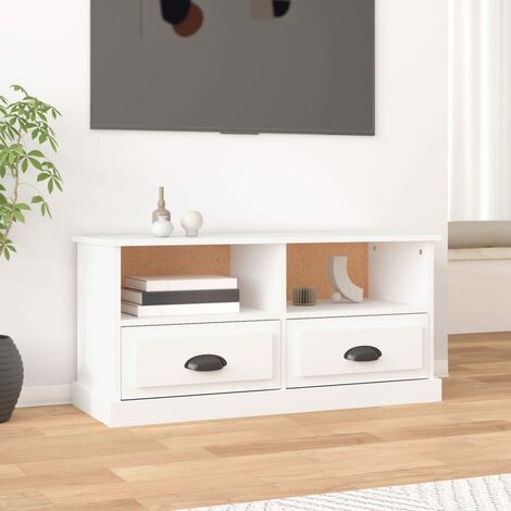 Meuble TV, Banc TV, Support pour Téléviseur, Meuble de Salon Blanc 93x35,5x45 cm bois d'ingénierie YHJ29232 (1/5)