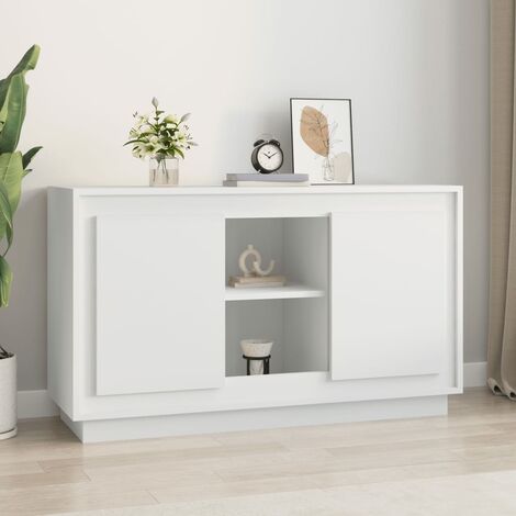 Buffet，Bahut， Meuble de Rangement pour Salon, Bureau blanc 102x35x60 cm bois d'ingénierie FBV71887 (1/5)