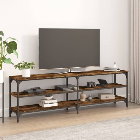 Meuble TV - Armoire de TV Banc TV pour Salon chêne fumé 160x30x50 cm bois d'ingénierie -FR73514 (1/5)