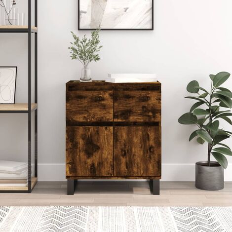 Buffet, Meuble de Rangement, Armoire de Cuisine Chêne fumé 60x35x70 cm Bois d'ingénierie NKK72467 (1/5)