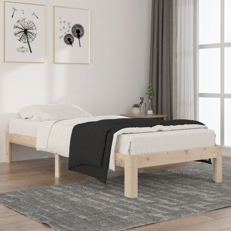 Lit adulte Moderne - Cadre de lit pour Adultes, Enfants pour Couchage Bois de pin massif 90x200 cm -77460 (1/5)