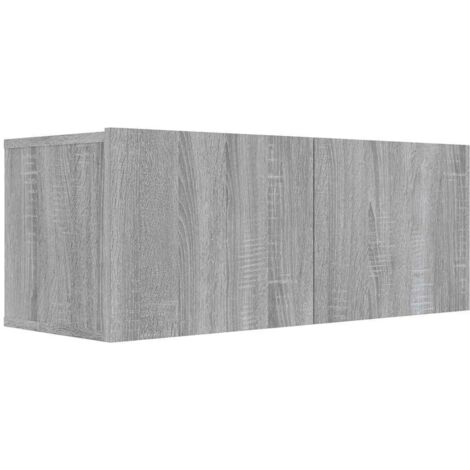 Meuble TV de Salon  Armoire Télévision  Banc TV Sonoma gris 80x30x30 cm Bois d'ingénierie -FR55489 (1/5)