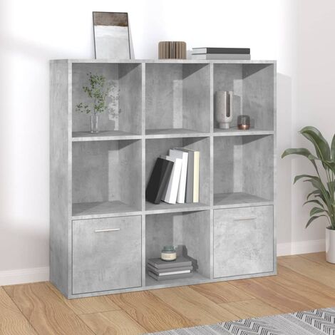 Bibliothèque,Étagère de Rangement Ouvert,Étagère livres Gris béton 98x30x98 cm Aggloméré - DH16312 (1/5)