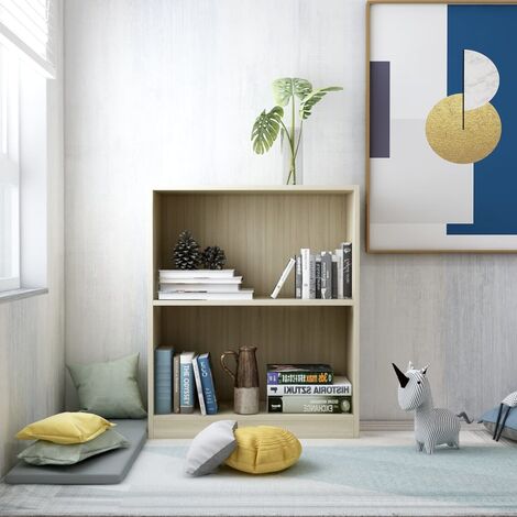 Bibliothèque, Étagère de Rangement, Meuble pour Dossier, Armoire de Rangement Chêne sonoma 60x24x74,5 cm Bois d'ingénierie AXZ21168 (1/5)
