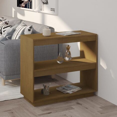 Bibliothèque, Étagère de Rangement, Meuble pour Dossier, Armoire de Rangement Marron miel 80x35x71 cm Bois de pin massif AXZ42483 (1/5)