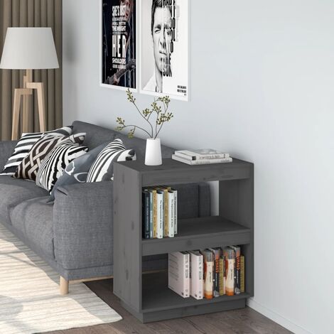 Bibliothèque,Étagère de Rangement Ouvert,Étagère livres Gris 60x35x71 cm Bois de pin massif - DH58437 (1/5)