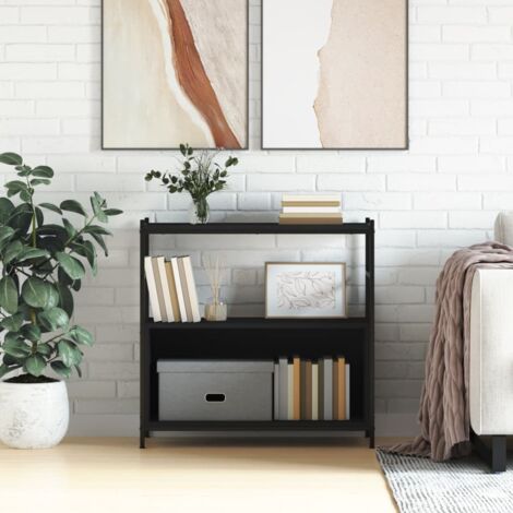 Bibliothèque, Étagère de Rangement, Meuble Étagère noir 80x30x78,5 cm bois d'ingénierie et fer WFE836413 DESIGN IN (1/5)