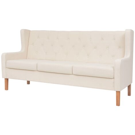 Canapé à 3 places,Sofa Style Moderne Tissu Blanc crème -Q1003 (1/5)