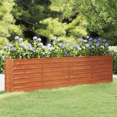 Jardinière Relief Acier Corten 320 X 40 X 77 cm. Aspect Rouille, Très tendance. Jardin, Patio, Balcon (1/5)