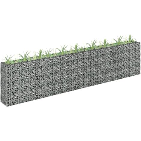 Lit surélevé à gabion Jardinière à gabion Panier de Gabion de Jardin décoratif Acier galvanisé 360x30x90 cm KOL6670 (1/5)