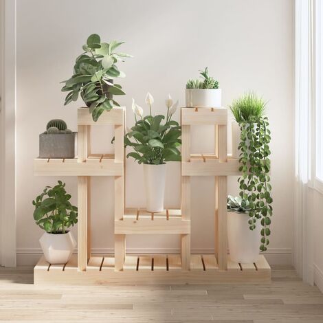 Support à plantes，Étagère à Fleurs，Porte Plantes 104,5x25x77,5 cm Bois massif de pin VDVM859919 (1/5)